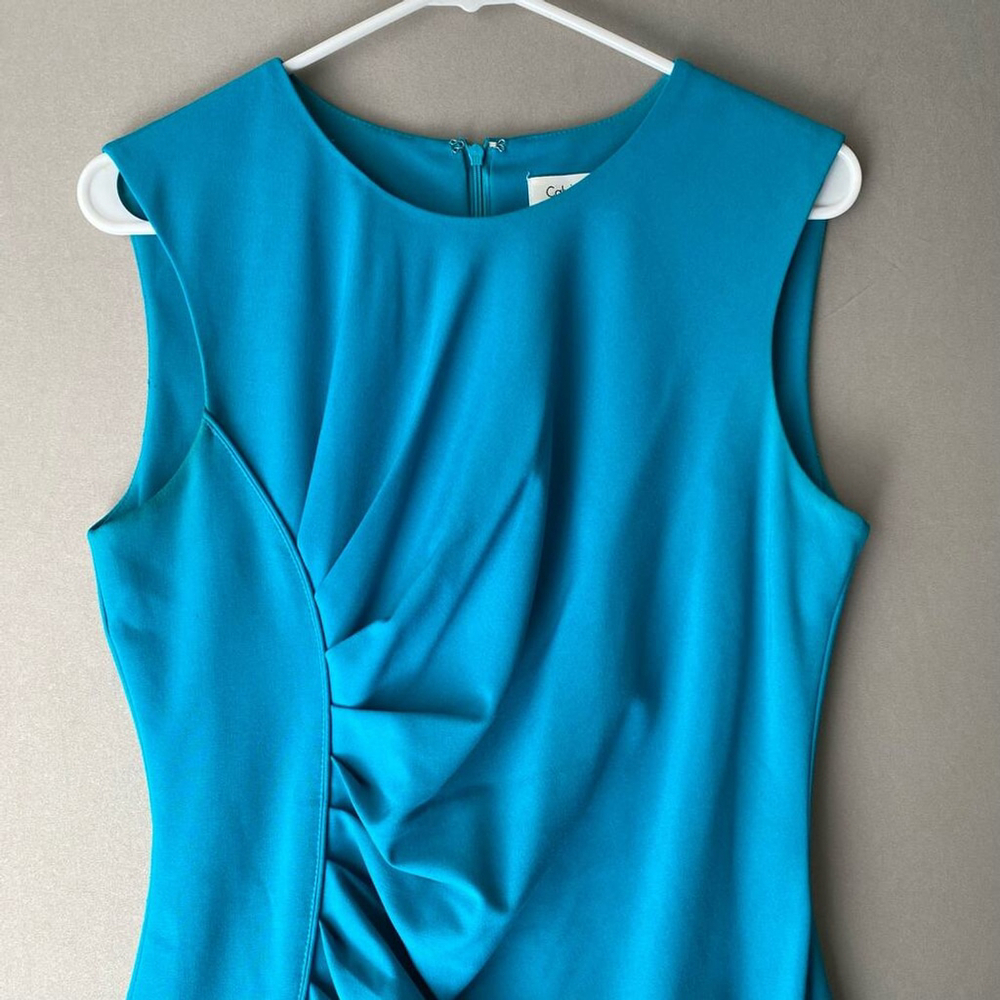 Calvin Klein sz‎ M work career ruched sheath dress - Picture 2 of 9